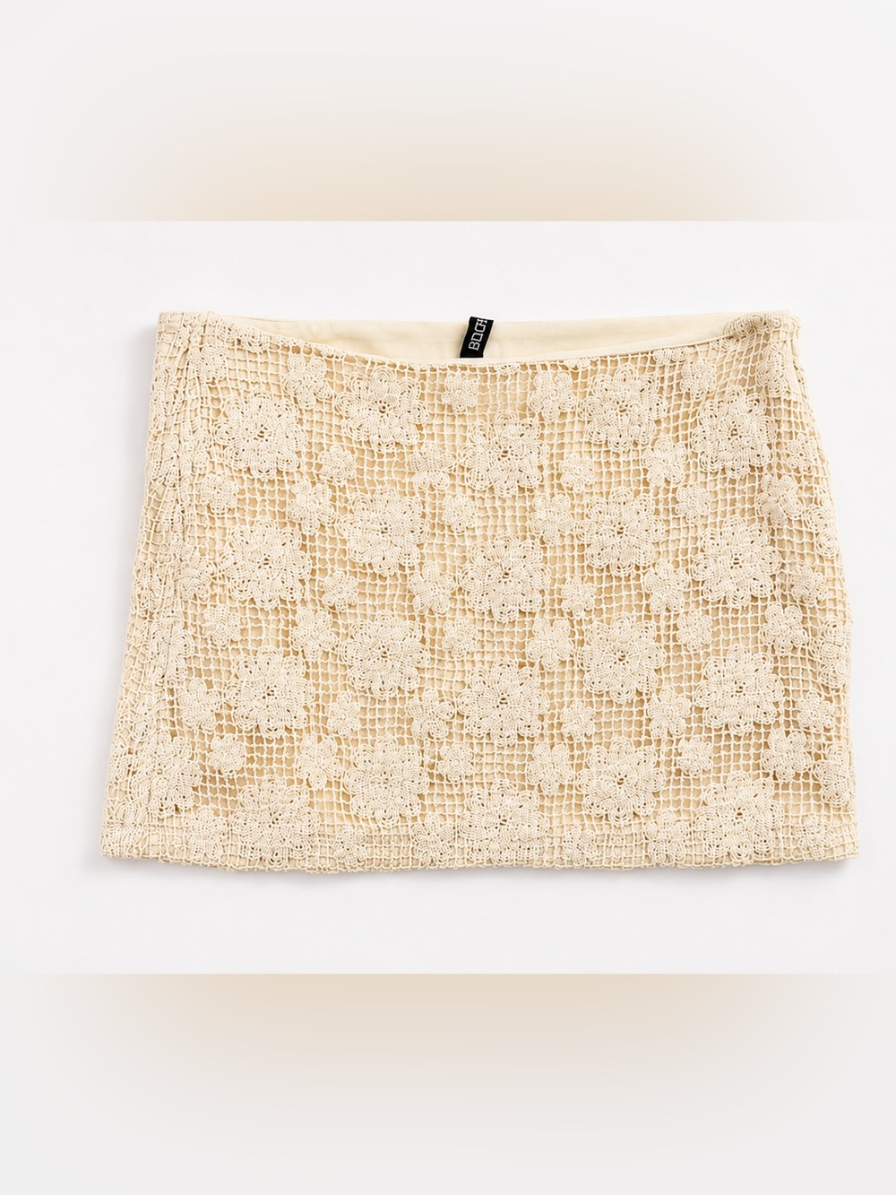 H&M Cream Crochet Floral Mini Skirt